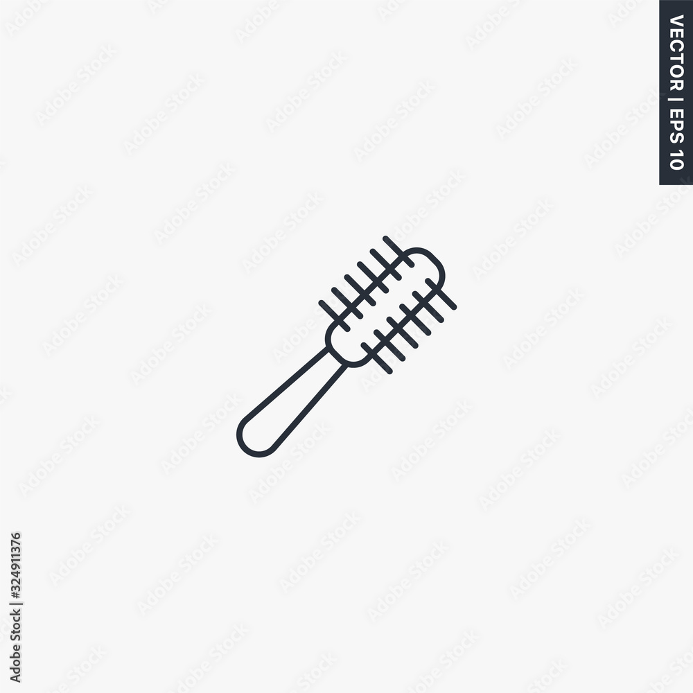 Female comb, linear style sign for mobile concept and web design Female comb, linear style sign for mobile concept and web design