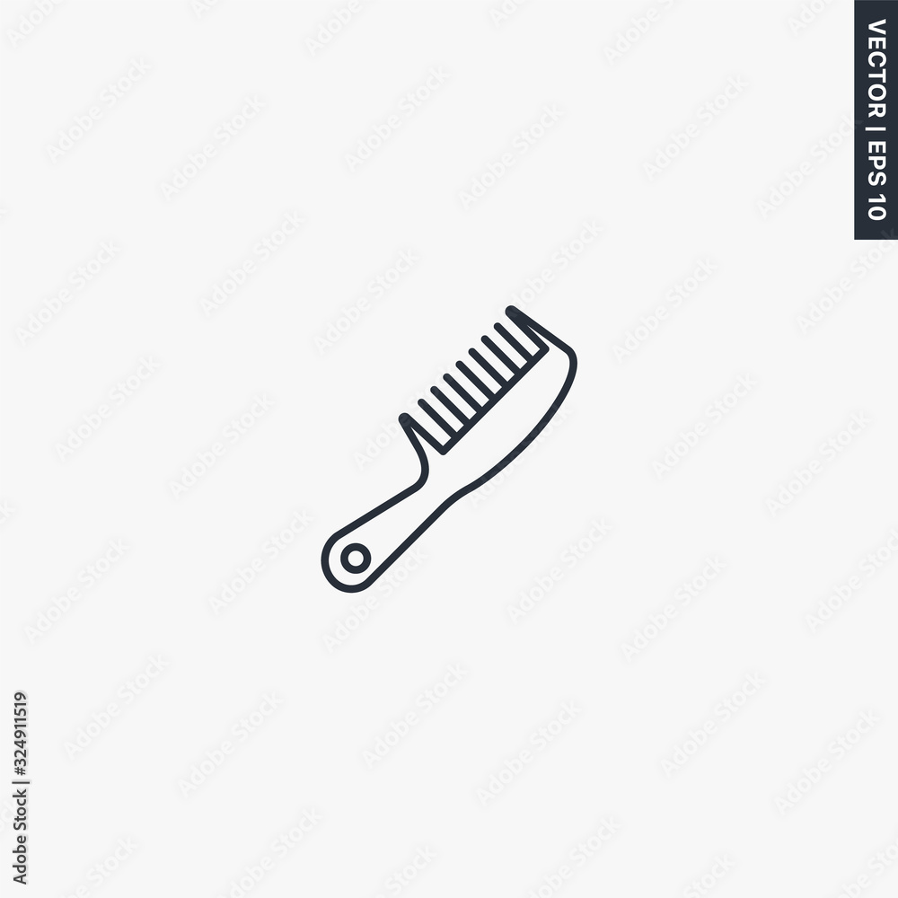 Hair brush, linear style sign for mobile concept and web design Hair brush, linear style sign for mobile concept and web design