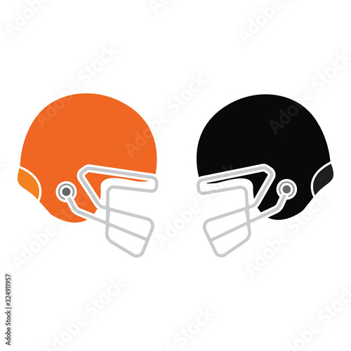 Isolated american football helmets