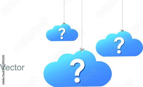 Quiz question mark vector cloud concept