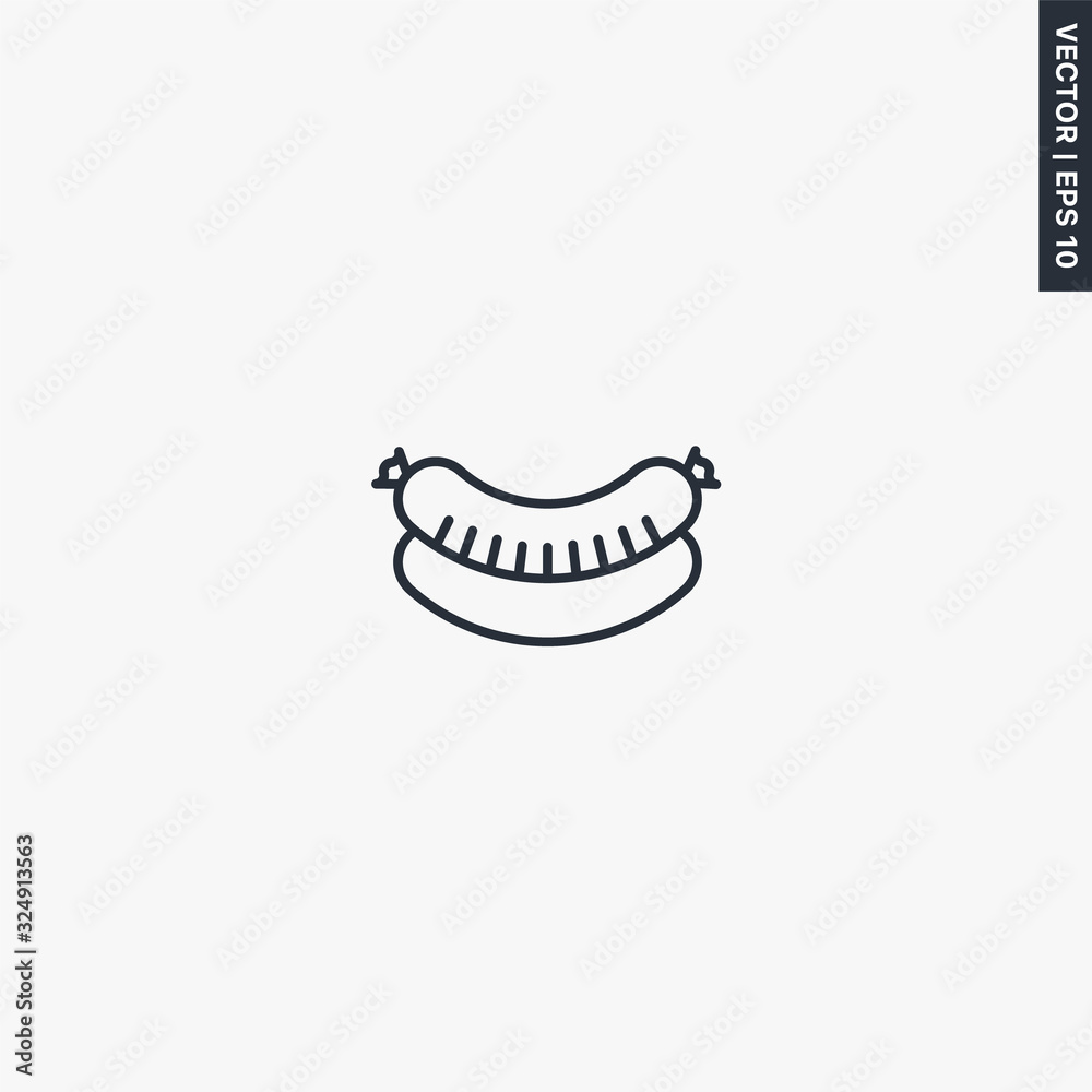 Sausages, linear style sign for mobile concept and web design Sausages, linear style sign for mobile concept and web design