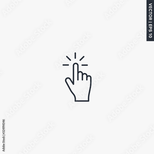 Touch, linear style sign for mobile concept and web design