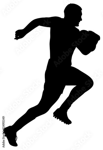 silhouette Rugby player vector