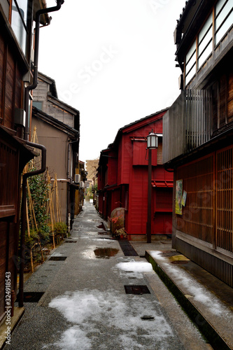 View of a classic japanese alley in Kanazawa