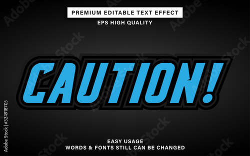 caution text effect
