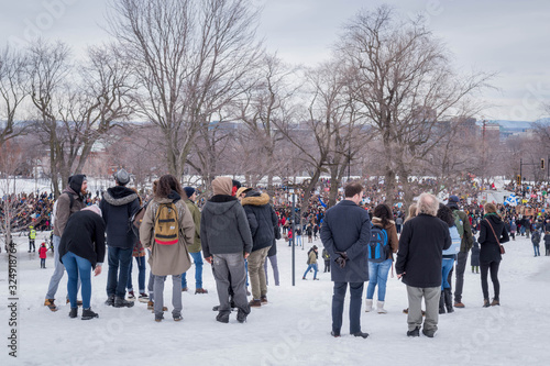 Student demonstration for the climate. Montreal climate demonstration