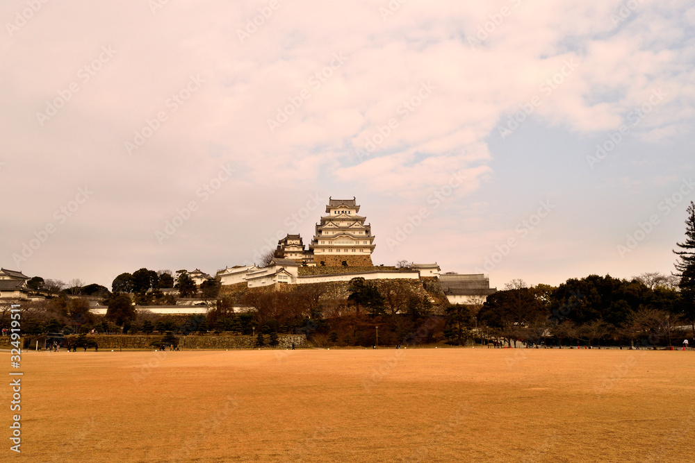 View of the Himeji castle during the winter season