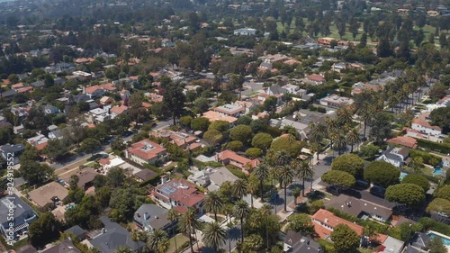 Aerial, suburbs of Santa Monica