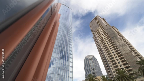 Low angle, skyscrapers in downtown San Diego