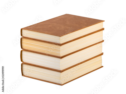 Stack of books isolated on a white background