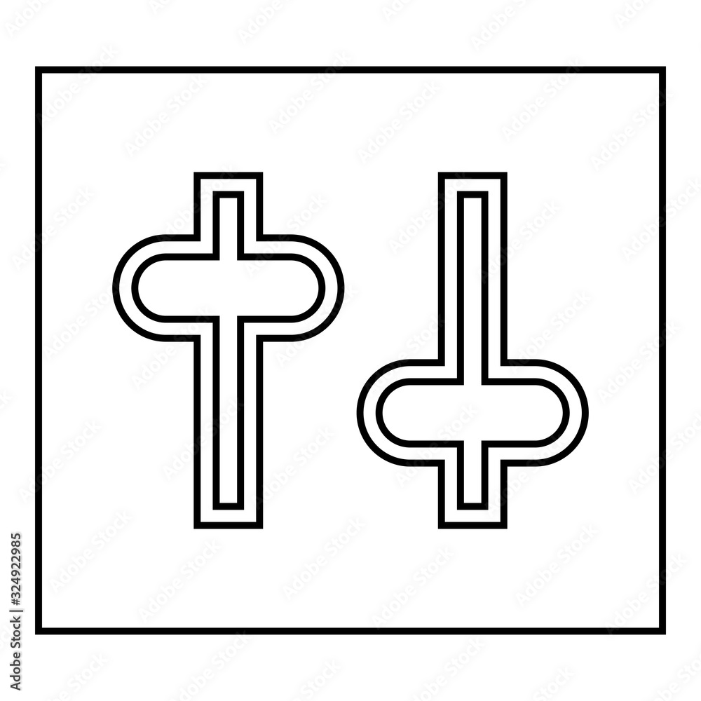 Settings knob Setting Switches regulators icon outline black color vector illustration flat style image Settings knob Setting Switches regulators icon outline black color vector illustration flat style image