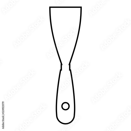 Construction spatula Putty knife Spackling tool Building hand instrument Builder equipment Trowel icon outline black color vector illustration flat style image