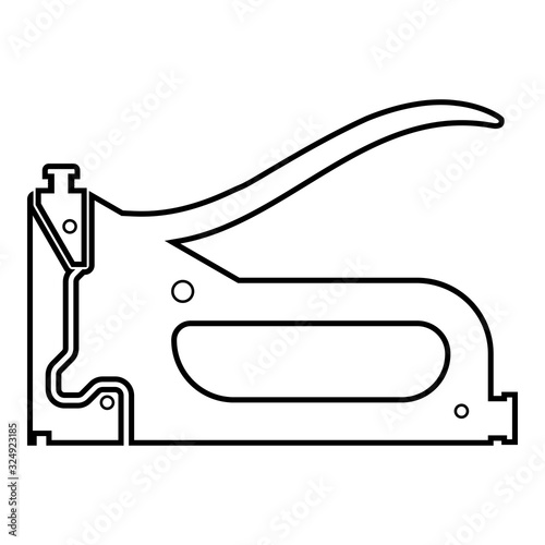 Construction stapler Working tools Gun for building icon outline black color vector illustration flat style image