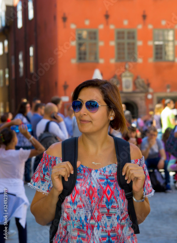 Photography young woman in the city of stockholm, Sweden