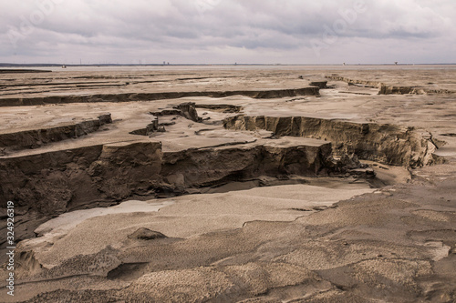  The largest sump reservoir of froth (copper mining tailings dam) in Europe, Rudna / Poland. photo