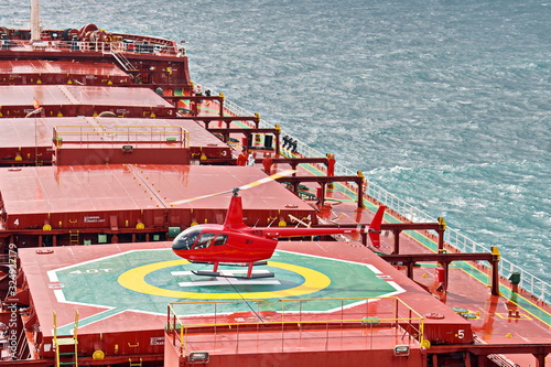 Fotografie A helicopter used to receive a pilot on a sea vessel