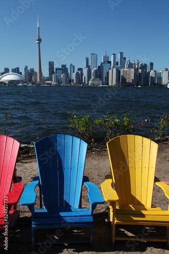 Photography Toronto skyline chairs