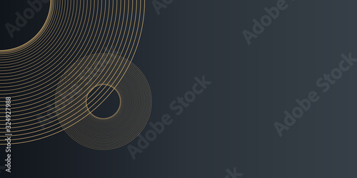 Gold Black Circle Triangle Line Dot Pattern Background for Presentation Design.