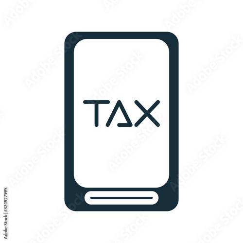 smartphone with tax obligation silhouette style