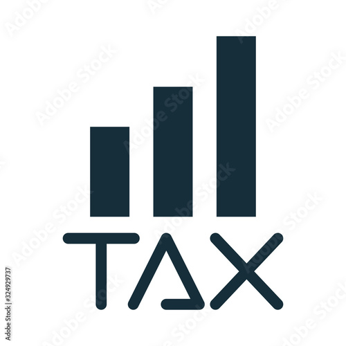 tax obligation with statistics bars silhouette style