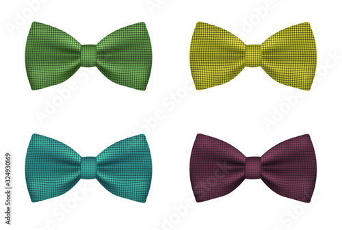 Colorful bow tie set. vector illustration
