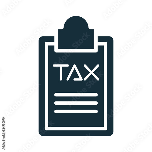 tax obligation in clipboard silhouette style