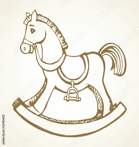Toy horse swing. Vector drawing