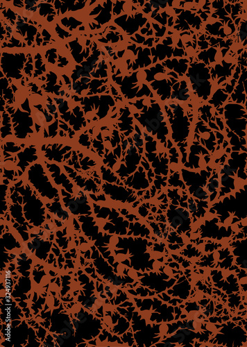 Branches of Blackthorn. Vector drawing