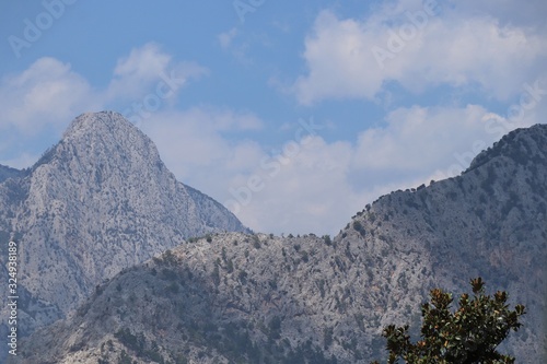 View of the Taurus mountains and the sky with clouds