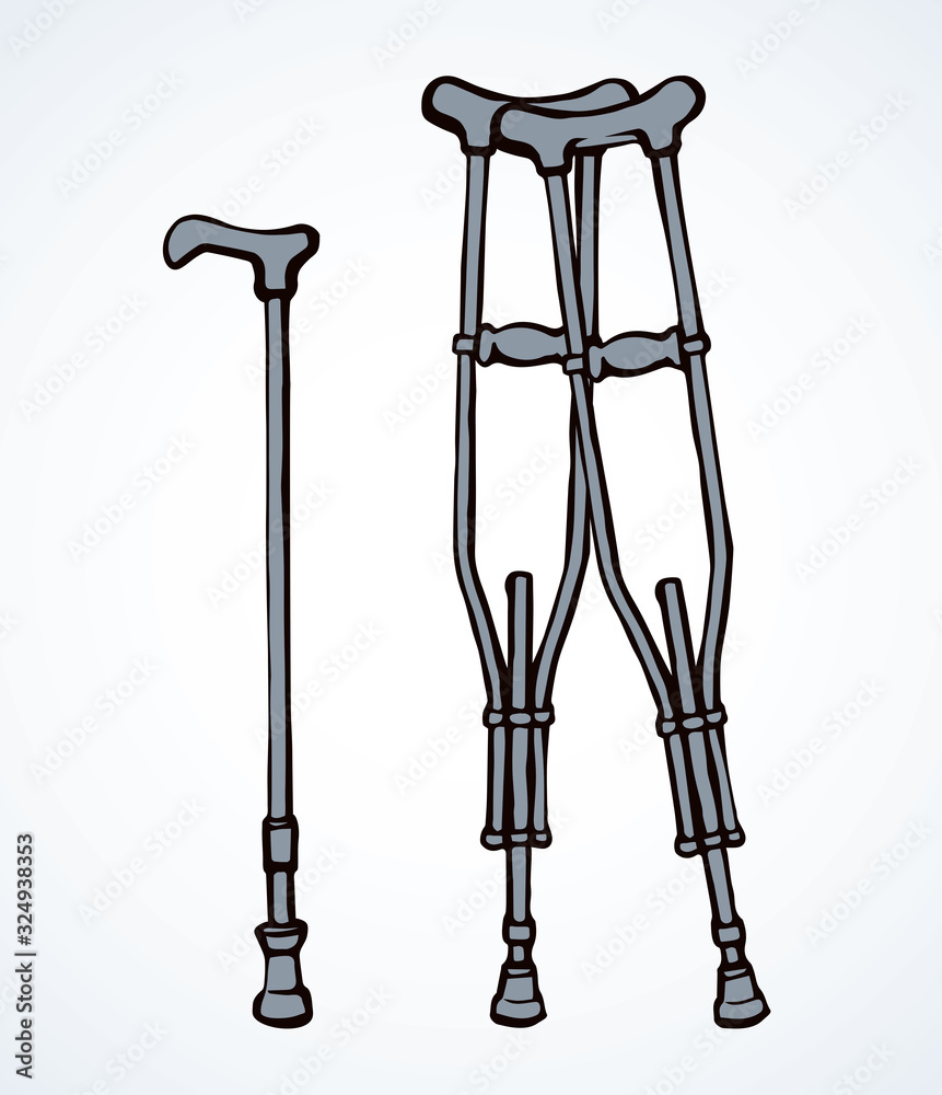 Crutch. Vector drawing Crutch. Vector drawing