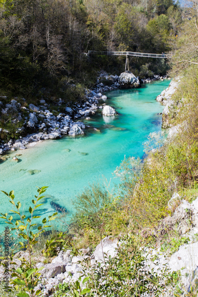 Soca river in Slovenia landscape Soca river in Slovenia landscape