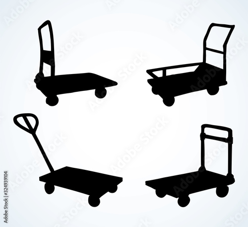 Warehouse trolley. Vector drawing