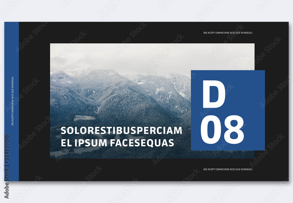 Dark Pitch Deck with Blue Accents Stock Template | Adobe Stock
