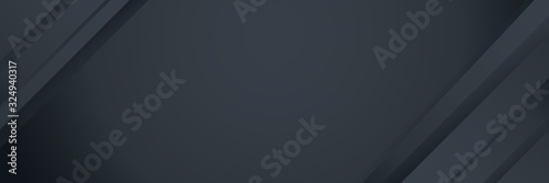 Abstract dark background illustration with geometric graphic elements for wide banner