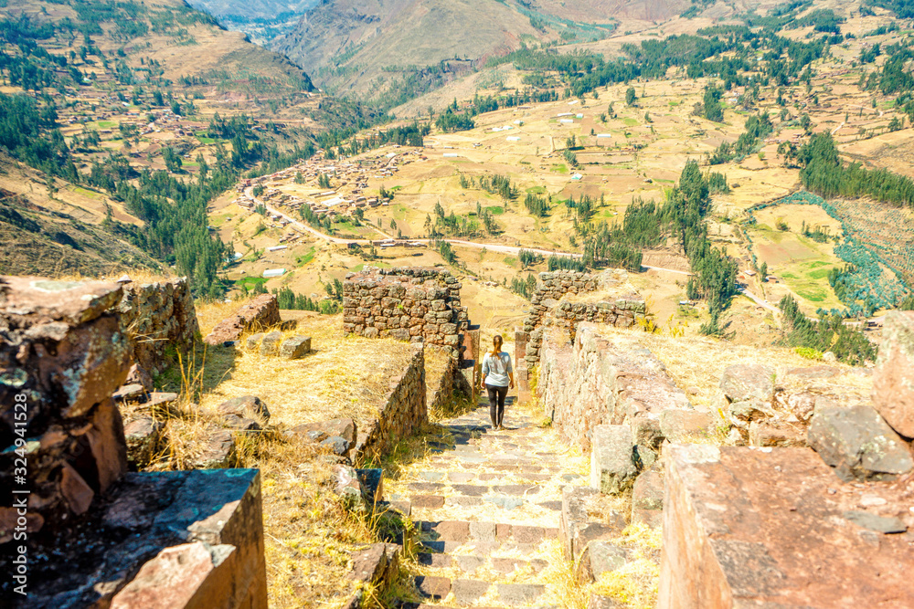 Old Pisac ruins in Peru