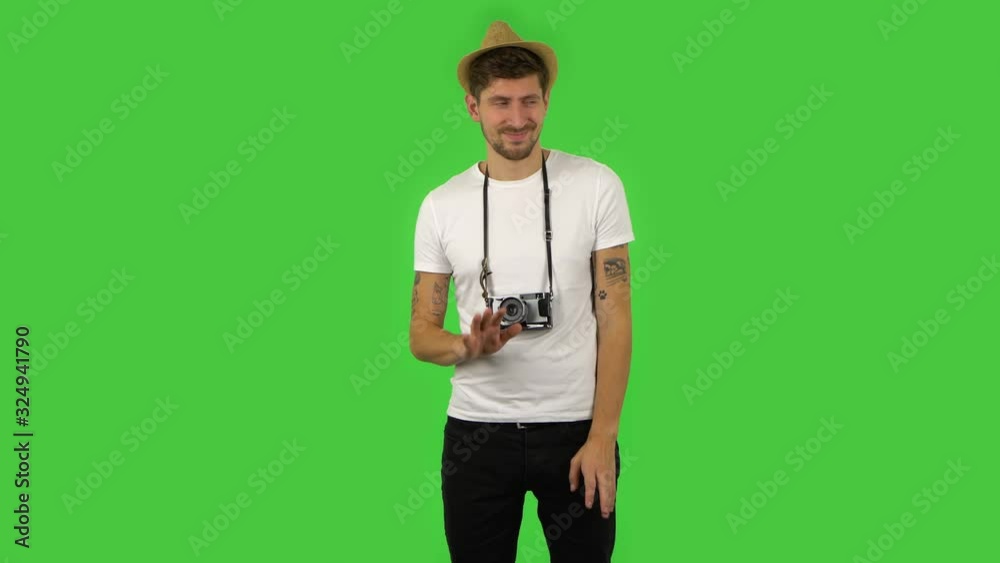 Confident guy is pointing himself, say who me no thanks i do not need. Green screen Confident guy is pointing himself, say who me no thanks i do not need. Green screen