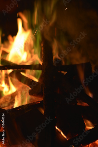 Campfire with Cross