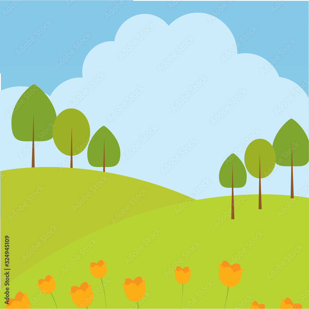 Obraz premium Hello spring landscape