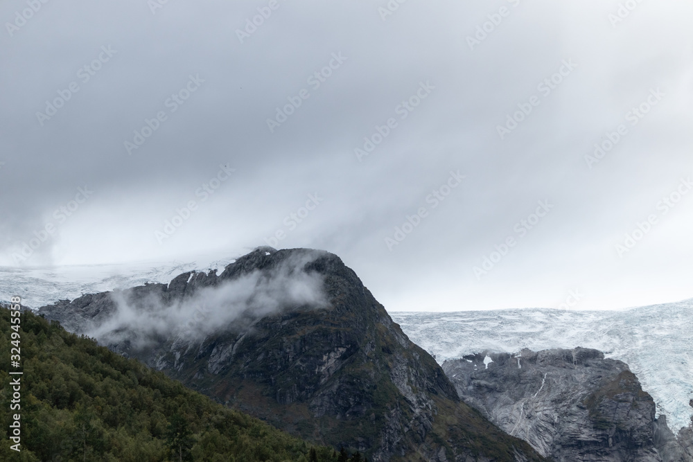 Jostedalsbreen glacier top of mountains landscape