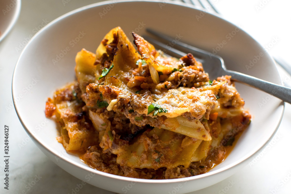 Harissa bolognese served in bowl Harissa bolognese served in bowl