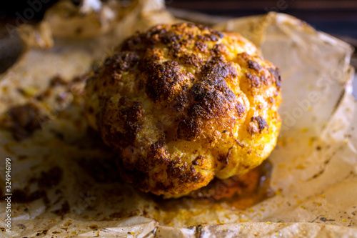 Roasted cauliflower with ras el hanout spice photo