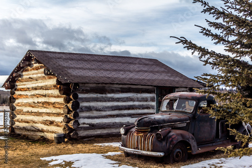 Historic out buildings well preserved. Millarville, Alberta, Canada photo