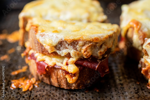 Ham and cheese croque with Dijon