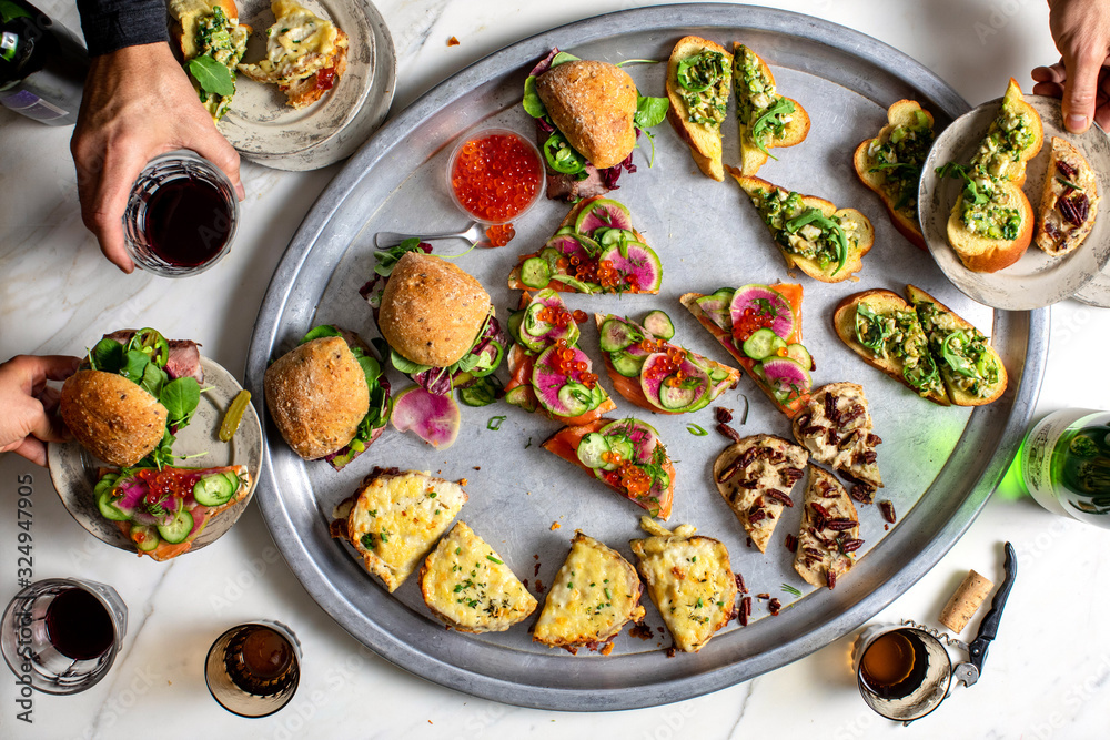 View of finger sandwich party platter Stock Photo | Adobe Stock