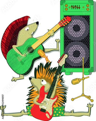 hedgehog playing  guitar