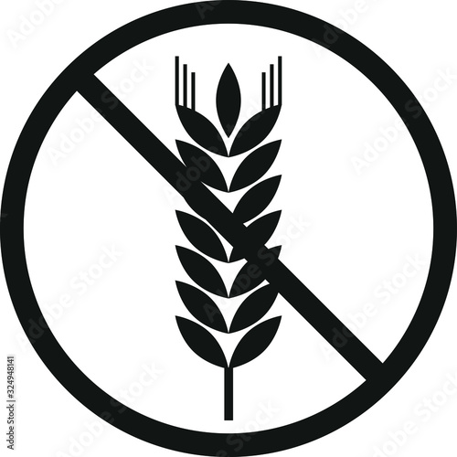 Gluten free vector label icon