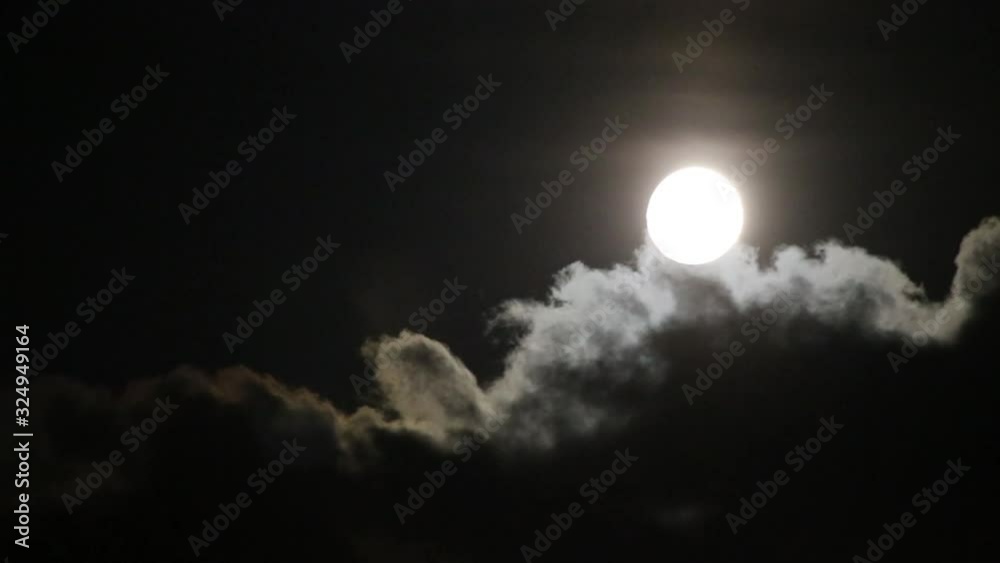 Moon and clouds float fast across the sky Moon and clouds float fast across the sky