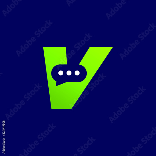 Initial Letter V Chat Logo Design