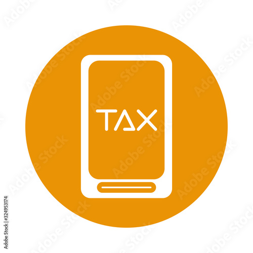 smartphone with tax obligation isolated icon
