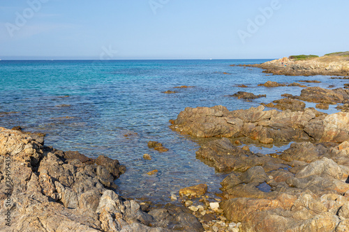stony coast line of Sardinia island, Tyrrhenian coast, Italy